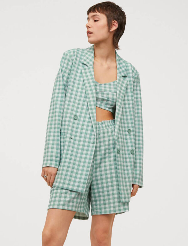 Linen Check Blazer - Image 3