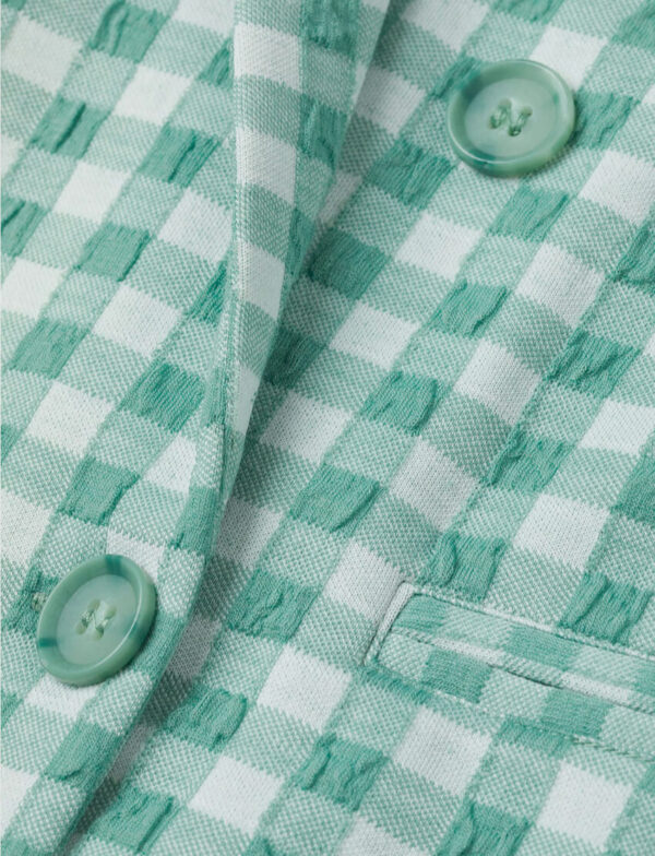 Linen Check Blazer - Image 4