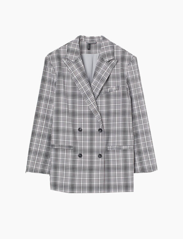 Linen Check Blazer - Image 5