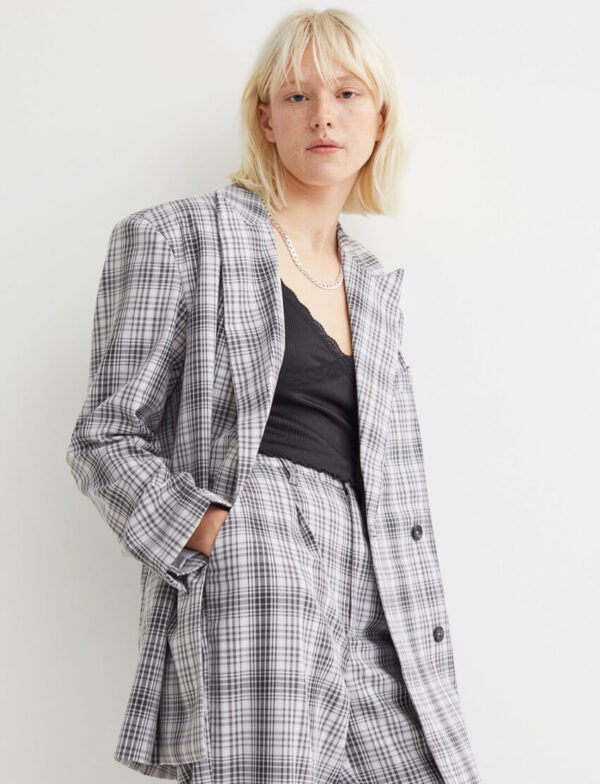 Linen Check Blazer - Image 6